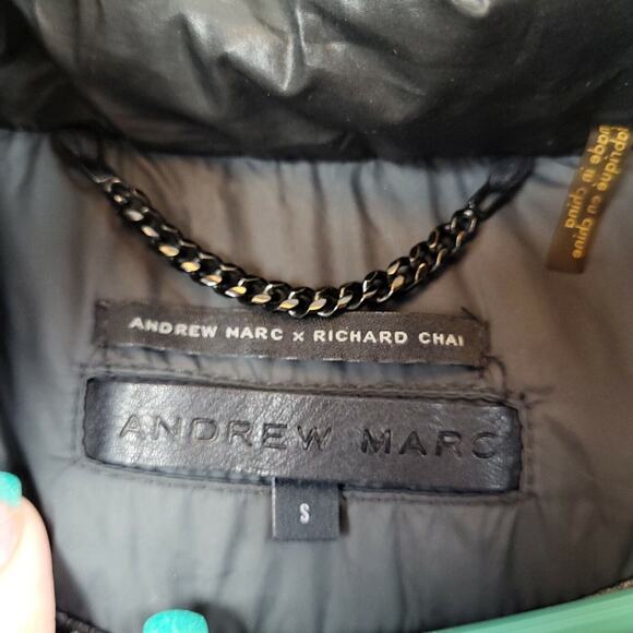 Andrew Marc Womens Gray Long Sleeve Hooded Long Puffer Jacket Size Small - Picture 8 of 12